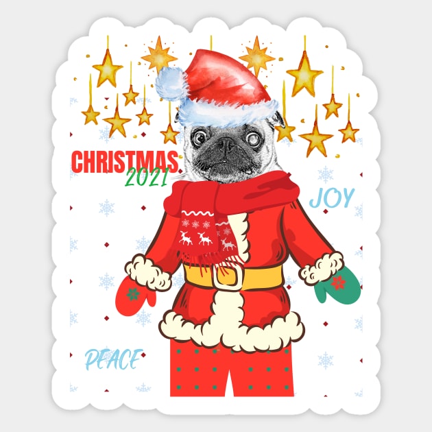 Santa Dog Sticker by BeatyinChaos